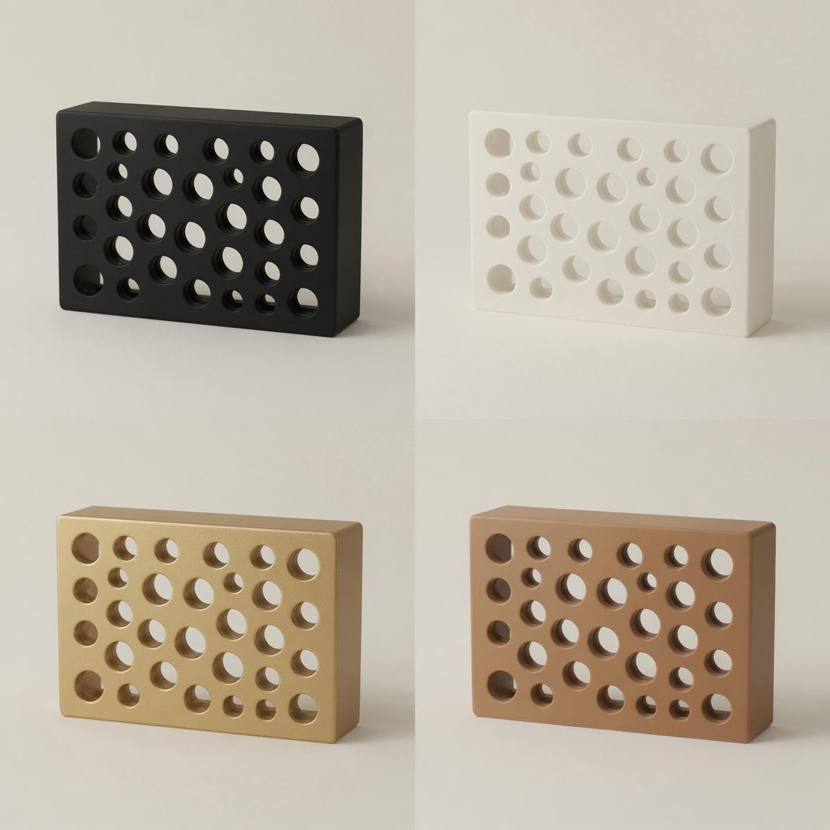 Pebbles doorbell chime cover at an angle, showing the pebble pattern and box depth
