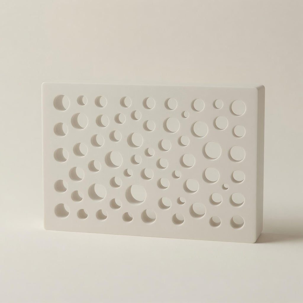 White Pebbles doorbell chime cover, mixed round cutouts — Iledecor