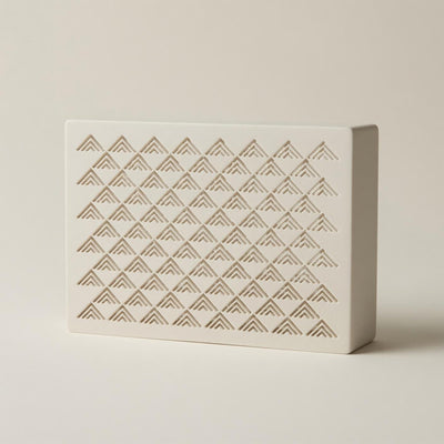 White Chevrons doorbell chime cover, nested V-shaped cutouts — Iledecor